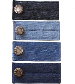 img 2 attached to ZEFFFKA Denim Waist Extender Button for Jeans and 👖 Skirt - Convenient Metal Buttons (4 pcs) in Assorted Colors