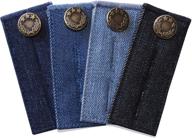 zefffka denim waist extender button for jeans and 👖 skirt - convenient metal buttons (4 pcs) in assorted colors logo