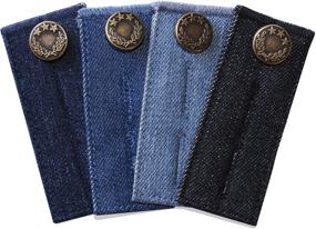 img 4 attached to Нажмите кнопку-расширитель пояса для джинс и юбок ZEFFKA - удобные металлические кнопки (4 шт) различных цветов.
