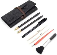 8 pcs scratch art tools set by pobec – painting drawing arts tools with stylus, tools bag, small scraper, clean brush, repair pen logo