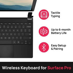 img 3 attached to 🔌 Brydge 12.3 Pro+ Wireless Keyboard with Precision Touchpad - Compatible with Microsoft Surface 7, 6, 5 &amp; 4 - Designed for Surface - Black