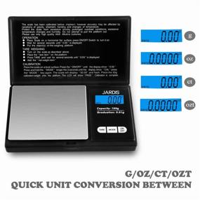 img 2 attached to 📏 Pocket Digital Scale for Precise Weight Measurement – Convert G/OZ/CT/OZT with LCD Back-Lit Display – Ideal for Kitchen, Medicine, Weed, Jewelry, and Powder (200g/0.01g)