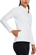 👚 baleaf women's thermal long sleeve running shirt - cold weather gear, fleece-lined mock neck with pocket logo