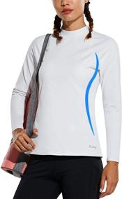 img 3 attached to 👚 Baleaf Women's Thermal Long Sleeve Running Shirt - Cold Weather Gear, Fleece-Lined Mock Neck with Pocket