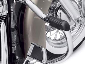 img 2 attached to 🏍️ Chrome Mustache Engine Guard Highway Bar Crash Bars for Harley Davidson Softail: Ref# 49000140, Fit for 2018-2021 Fat Boy, Street Bob, Breakout, Deluxe, Low Rider S, Slim, Sport Glide, Heritage Classic, with Rubber Foot Rests