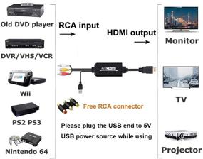 img 2 attached to 🔌 Tackston RCA to HDMI Converter: Enhance Gaming & Viewing Experience on Modern TVs - Wii, NES, N64, PS2, Xbox 360, Sega Genesis, VHS, DVD Players