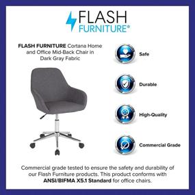 img 1 attached to Dark Gray Fabric Mid-Back Chair: Flash Furniture Cortana for Home and Office