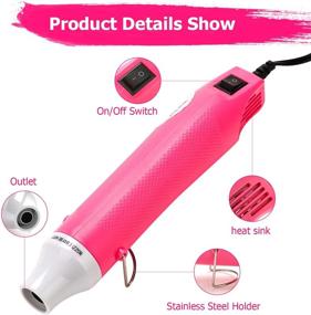 img 3 attached to 🔥 Mini Heat Gun-Paint Dryer Hot Air Blower for Crafts and DIY Projects (Pink)