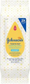 img 4 attached to 👶 Johnson's Head-to-Toe Gentle Baby Cleansing Cloths: Hypoallergenic, Pre-Moistened Bath Wipes, Free of Parabens, Phthalates, Alcohol, Dyes, and Soap - 15 ct