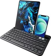 🔌 versatile wireless bluetooth keyboard with sliding stand for ipads, tablets, and iphones - compatible with ios, android, windows logo