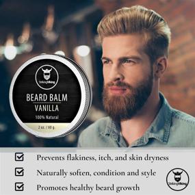 img 2 attached to 🧔 Organic Vanilla Beard Balm by Striking Viking - Enhances, Nourishes & Softens Beards and Mustaches - Natural Beard Conditioner Wax with Shea Butter, Tea Tree, Argan & Jojoba Oils