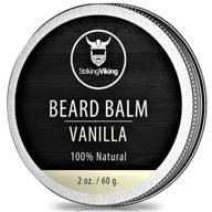 🧔 organic vanilla beard balm by striking viking - enhances, nourishes & softens beards and mustaches - natural beard conditioner wax with shea butter, tea tree, argan & jojoba oils logo