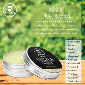 img 1 attached to 🧔 Organic Vanilla Beard Balm by Striking Viking - Enhances, Nourishes & Softens Beards and Mustaches - Natural Beard Conditioner Wax with Shea Butter, Tea Tree, Argan & Jojoba Oils