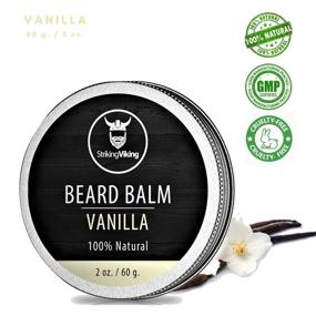 img 3 attached to 🧔 Organic Vanilla Beard Balm by Striking Viking - Enhances, Nourishes & Softens Beards and Mustaches - Natural Beard Conditioner Wax with Shea Butter, Tea Tree, Argan & Jojoba Oils