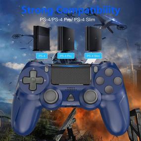 img 3 attached to 🎮 PS4 Wireless Gaming Controller, YCCSKY Gamepad Joypad with Gyro/Speaker/Vibration, Share Button, and Ergonomic Design for PS4/ Slim/ Pro (Blue)