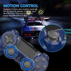 img 1 attached to 🎮 PS4 Wireless Gaming Controller, YCCSKY Gamepad Joypad with Gyro/Speaker/Vibration, Share Button, and Ergonomic Design for PS4/ Slim/ Pro (Blue)