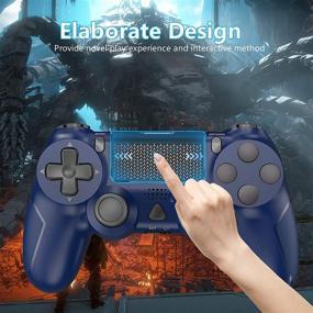 img 2 attached to 🎮 PS4 Wireless Gaming Controller, YCCSKY Gamepad Joypad with Gyro/Speaker/Vibration, Share Button, and Ergonomic Design for PS4/ Slim/ Pro (Blue)