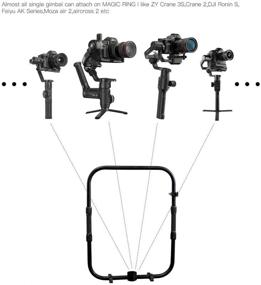 img 3 attached to 📸 DF DIGITALFOTO Handheld Ring Grip - Dual Handlebar Ring with Gear Adapter for ZHIYUN Crane 3S Stabilizer/Ronin S Gimbal & More