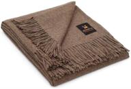 🧶 soft & warm peruvian baby alpaca wool blanket throw - solid color design for bed, couch, and sofa - 100% alpaca wool - 72" x 52" - sand 2 logo