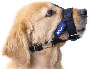 img 4 attached to Pikaon Soft Nylon Dog Muzzle - Adjustable Straps, Ideal for Medium to Large Dogs