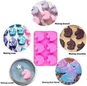 img 2 attached to 🦄 Palksky Unicorn Mold: High Quality 6-Cavity Silicone Soap & Bath Bomb Mold for Versatile Desserts & Crafts