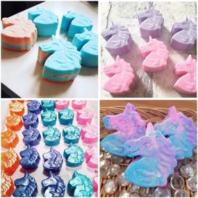 img 3 attached to 🦄 Palksky Unicorn Mold: High Quality 6-Cavity Silicone Soap & Bath Bomb Mold for Versatile Desserts & Crafts