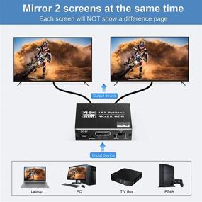 img 3 attached to 🔁 4K@60Гц HDMI Splitter, avedio links Алюминиевый 1 в 2 Выход HDMI Splitter для двух мониторов Duplicate/Mirror с одинаковым изображением, HDMI2.0b Splitter HDCP2.2 для Xbox, PS5, Roku - 1 источник на 2 дисплея.