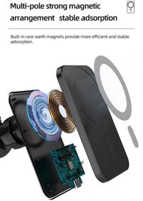 img 3 attached to 🚗 Magnetic Wireless Car Charger Mount: Fast Charging Car Phone Holder for iPhone 12 Pro Max Mini - Convenient and Efficient!