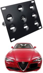 img 4 attached to 🚗 Dewhel Front Bumper Tow Hook License Plate Mount Bracket Holder for 2017-up Alfa Romeo Giulia - Easy Bolt-On Installation!