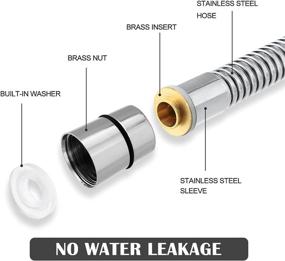 img 2 attached to 🚿 Extra Long 118 Inches Shower Hose Attachment - Stainless Steel Shower Hose Extension for Shower Head, Plus Brass Insert and Nut Replacement