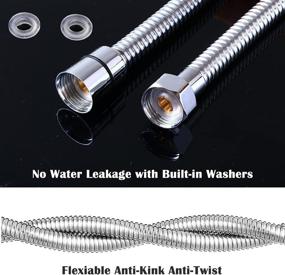 img 1 attached to 🚿 Extra Long 118 Inches Shower Hose Attachment - Stainless Steel Shower Hose Extension for Shower Head, Plus Brass Insert and Nut Replacement