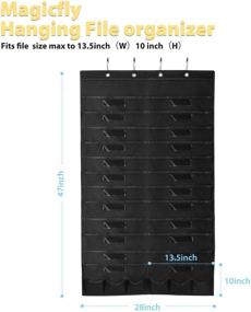 img 3 attached to Magicfly Hanging Wall File Organizer: 24 Pockets & 6 Tool Pockets for Home, School, Office - Black