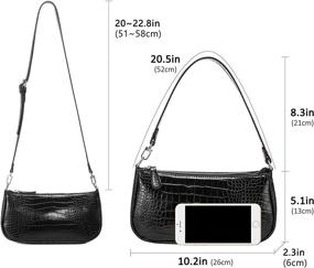 img 1 attached to 👜 Crocodile Pattern Shoulder Handbag - Classic Women's Handbags & Wallets