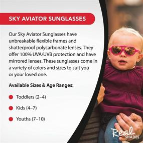 img 3 attached to 👓 Sky Aviator Sunglasses for Kids - Flexfit Frames by Real Kids Shades