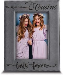 img 4 attached to 🎁 Cousins Forever - Engraved Leather Picture Frame (5 x 7 Vertical) - Perfect Birthday & Christmas Gift for Cousins - Bella Busta