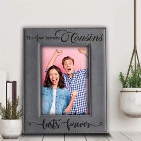 img 3 attached to 🎁 Cousins Forever - Engraved Leather Picture Frame (5 x 7 Vertical) - Perfect Birthday & Christmas Gift for Cousins - Bella Busta