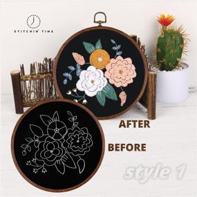 img 2 attached to 🧵 Relaxing Stitchin’ Time: Cross Stitch Kit with 8.26-inch Embroidery Hoop, Stamped Cloth, Threads, and More – A Ready-to-Hang Hoop for Adults to Enjoy Relaxing Crafts and Hobbies