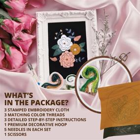 img 3 attached to 🧵 Relaxing Stitchin’ Time: Cross Stitch Kit with 8.26-inch Embroidery Hoop, Stamped Cloth, Threads, and More – A Ready-to-Hang Hoop for Adults to Enjoy Relaxing Crafts and Hobbies