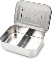🍱 lunchbots medium duo snack container - stainless steel food container with divided sections for half sandwich and side - eco-friendly, dishwasher safe – stainless lid and all stainless steel construction logo