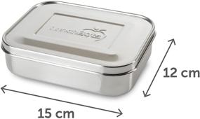 img 3 attached to 🍱 LunchBots Medium Duo Snack Container - Stainless Steel Food Container with Divided Sections for Half Sandwich and Side - Eco-Friendly, Dishwasher Safe – Stainless Lid and All Stainless Steel Construction