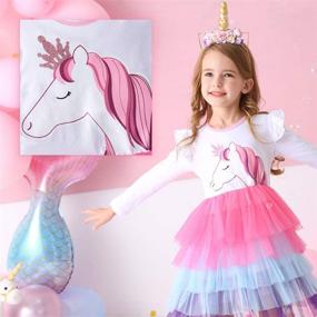 img 2 attached to 👗 VIKITA Toddler Princess Rainbow Dresses: Stylish Girls' Clothing for Dress-Up Fun