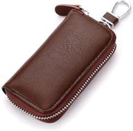 unisex premium leather keychain closure interior accessories logo