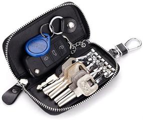 img 2 attached to Unisex Premium Leather Keychain Closure Interior Accessories