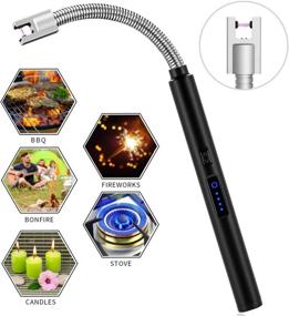 img 3 attached to 360° Flexible Neck USB Rechargeable Candle Lighter | Square Electric Arc Lighter with LED Display | Windproof & Safe for Travel, Camping, BBQs and More!