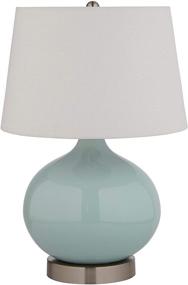 img 4 attached to Stone & Beam Round Ceramic Table Lamp with Light Bulb and White Shade - 11 x 11 x 20 Inches, Cyan Blue by Amazon Brand