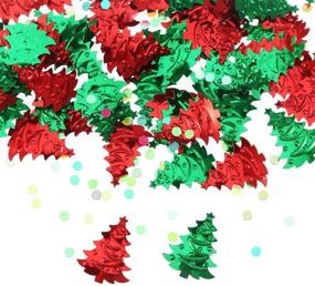 img 1 attached to 🎄 Пангда 60 г Рождественский елочный конфетти: Праздничное тисненое конфетти для рождественских украшений - 4 пакета.