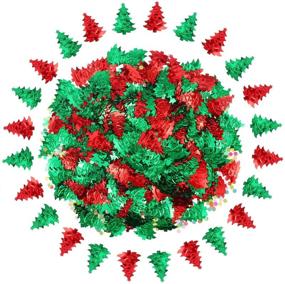 img 3 attached to 🎄 Pangda 60g Christmas Tree Confetti: Festive Embossed Confetti for Christmas Decorations - 4 Bags