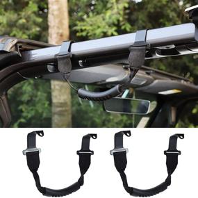 img 4 attached to 🚗 JeCar Jeep Grab Handles - 2 Pack Front Grab Bars for Wrangler JL JLU & Gladiator JT (NOT FIT Power Top) - 2018-2021 Models