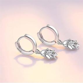 img 2 attached to Silver Plated Earrings Hypoallergenic Zirconia Girls' Jewelry