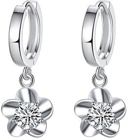 img 4 attached to Silver Plated Earrings Hypoallergenic Zirconia Girls' Jewelry